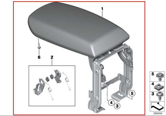 2011-2017 BMW X3 xDrive28i Center Console Armrest Lid Cover 51169204246 OEM - Alshned Auto Parts