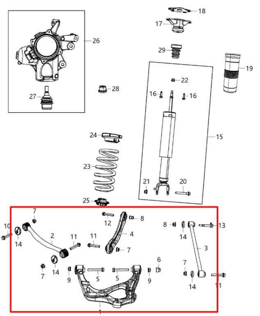 15-22 Jeep Grand Cherokee Limited 4WD Rear Left Side Control Arm Set of 4 *ReaD* - Alshned Auto Parts