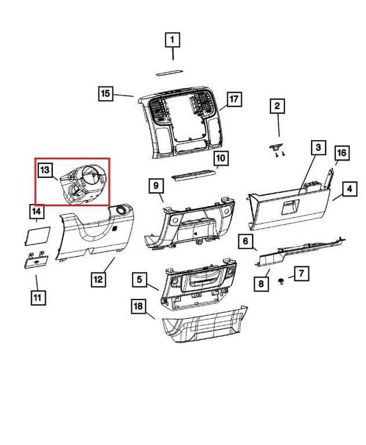 2013-2018 RAM 2500 Tradesman Steering Column Shroud Cover Trim 1GD32DX9AC OEM - Alshned Auto Parts