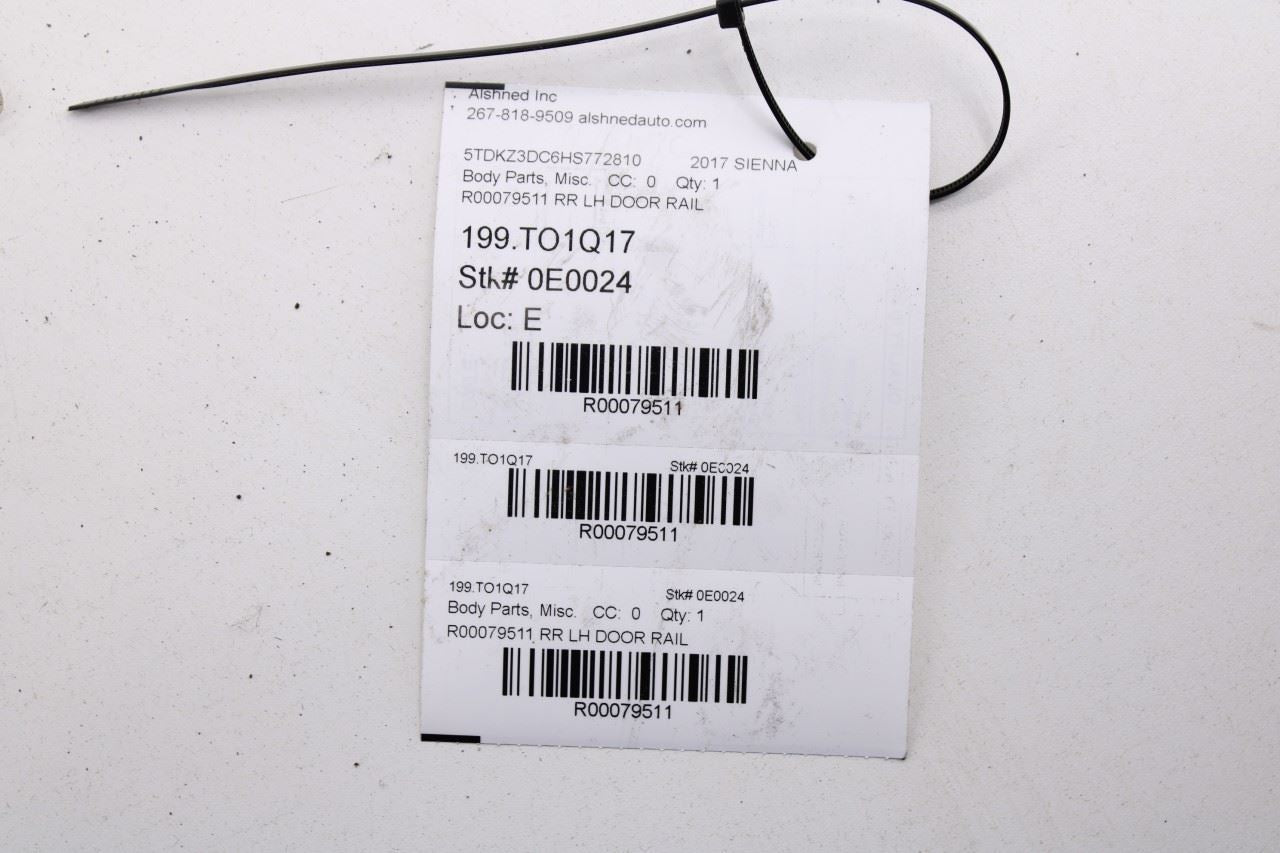2011-20 Toyota Sienna LE 3.5L Rear Driver Left Side Sliding Door Upper Rail Set - Alshned Auto Parts