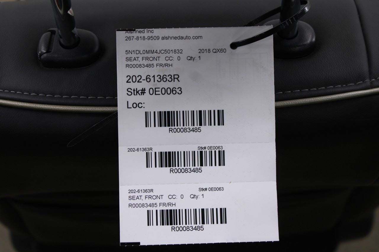 2016-2019 Infiniti QX60 3.5L AWD Front Passenger Right Side Seat Full Complete - Alshned Auto Parts