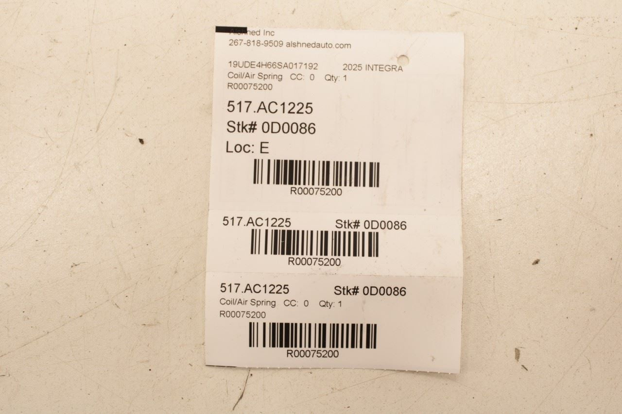 2023-26 Acura Integra A-Spec 1.5L FWD Rear Right and Left Side Coil Spring Pair - Alshned Auto Parts