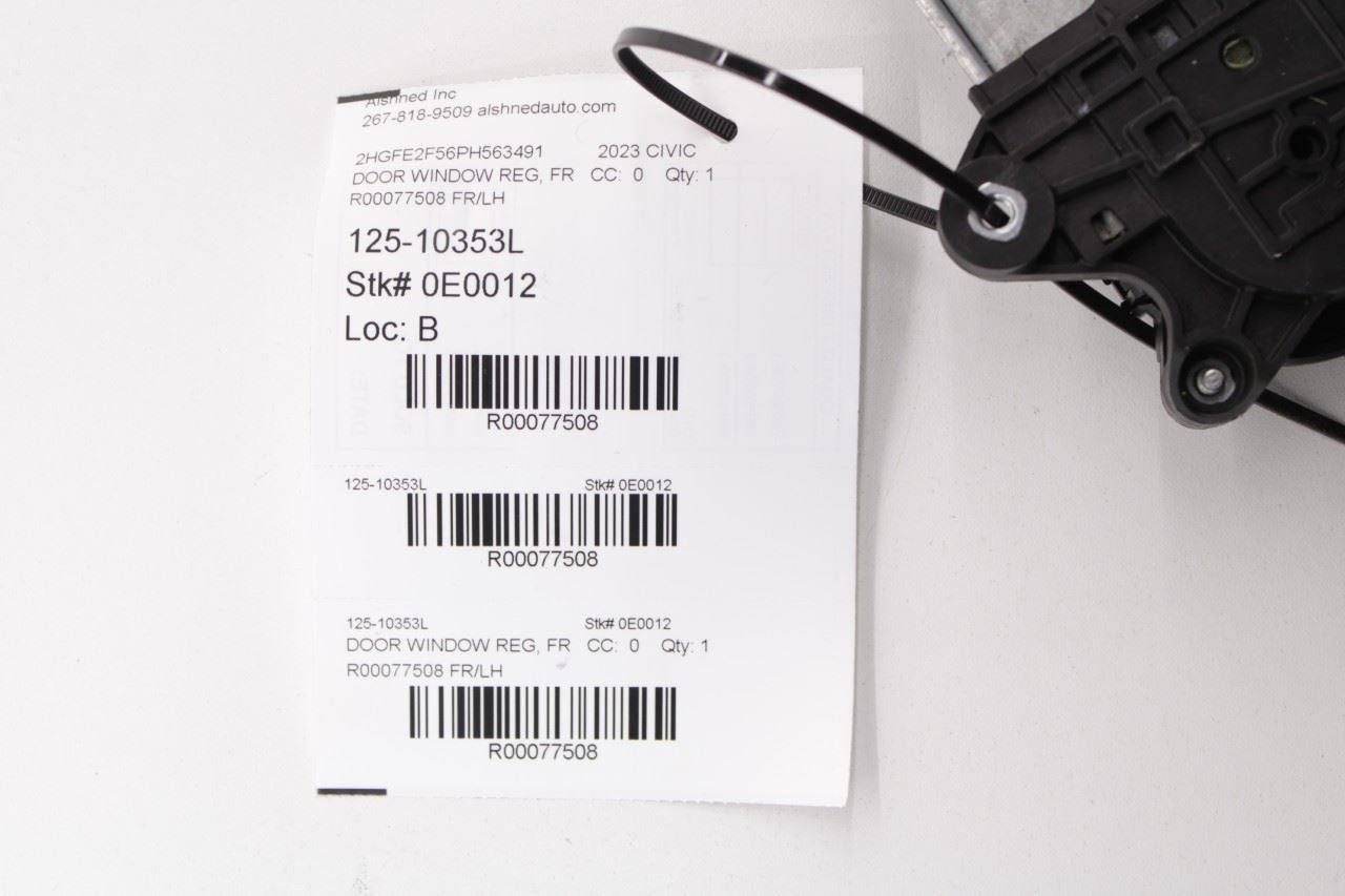 2022-26 Honda Civic Sport Front Left Driver Side Door Window Regulator w/ Motor - Alshned Auto Parts