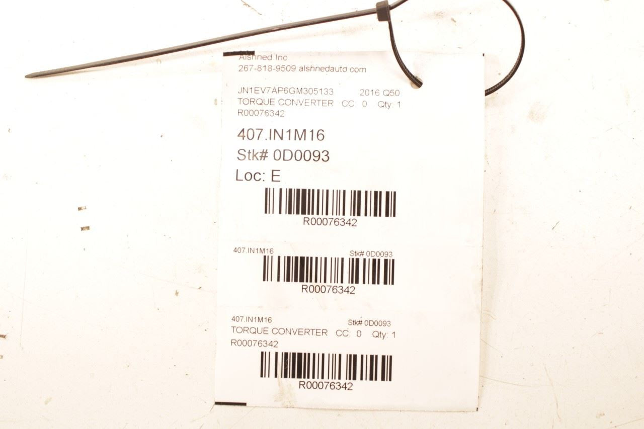 2016-19 Infiniti Q50 Premium 3.0L RWD Transmission Torque Converter 31100-1XR2C - Alshned Auto Parts