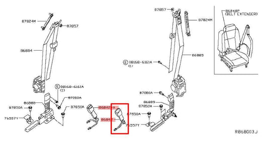 16-20 Infiniti QX60 3.5L FWD Front Driver Left Side Seat Belt Buckle 86842-9NF8A - Alshned Auto Parts