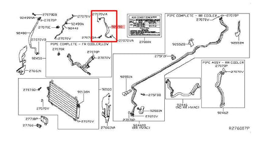 14-20 Infiniti QX60 Pure 3.5L AC Conditioning Discharge Flexible High Hose Tube - Alshned Auto Parts