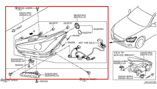 2015-18 Infiniti Q50 Front Driver Left LED Headlight Lamp 26060-4HB0B OEM *ReaD* - Alshned Auto Parts