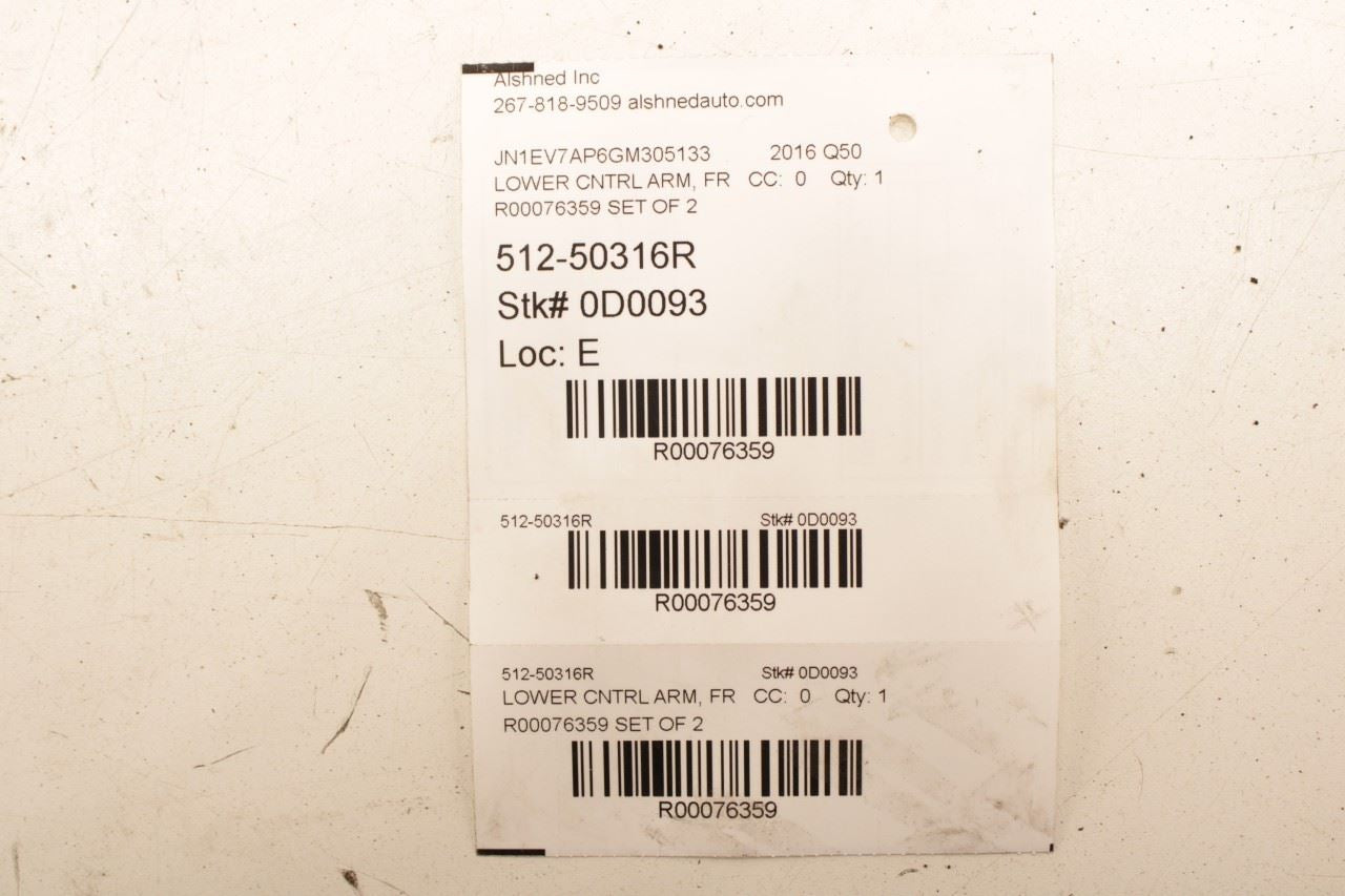 14-24 Infiniti Q50 Premium RWD Front Suspension Passenger Right Control Arm Set - Alshned Auto Parts