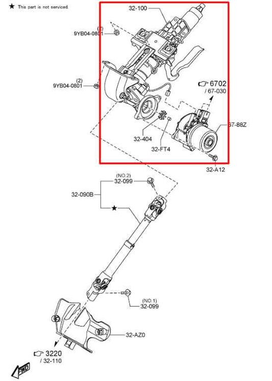 16-23 Mazda CX-9 Grand Touring 2.5L Steering Column Assembly BHN1-32-150D *ReaD* - Alshned Auto Parts