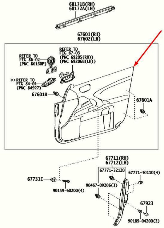 2011-2013 Lexus IS250 Front Right Passenger Side Door Trim Panel 67715-53030 OEM - Alshned Auto Parts
