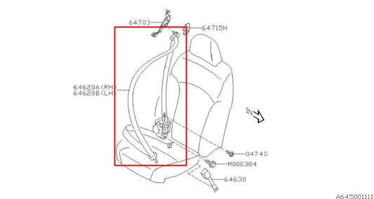 15-16 Subaru Impreza Sport Premium 2.0L AWD Front Left Side Seat Belt Retractor - Alshned Auto Parts