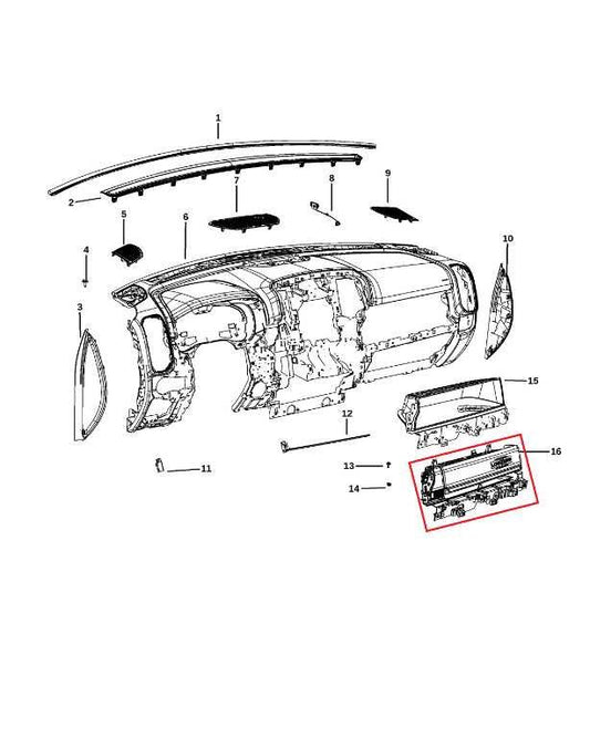 2019-2026 RAM 1500 Big Horn Dash Upper Glove Box Storage Compartment 6EK071X7AI - Alshned Auto Parts