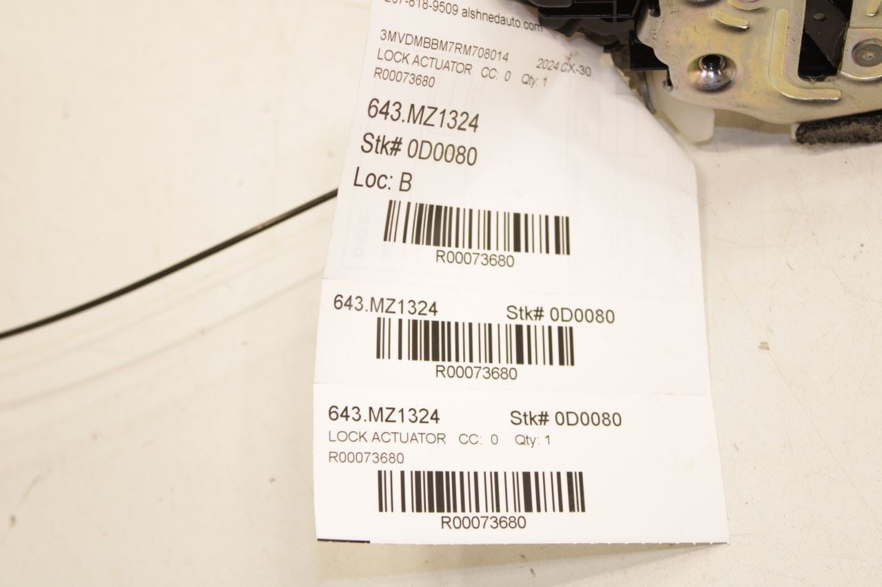 2020-2025 Mazda CX-30 2.5 S Front Right Door Lock Latch Actuator DGH9-58-310B - Alshned Auto Parts