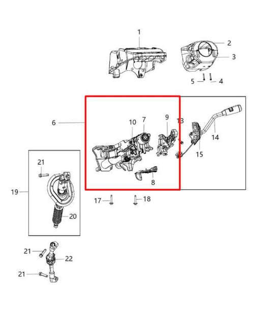 2013-2025 Ram 2500 Big Horn 6.4L 4WD Steering Column Assembly 68262518AC OEM - Alshned Auto Parts