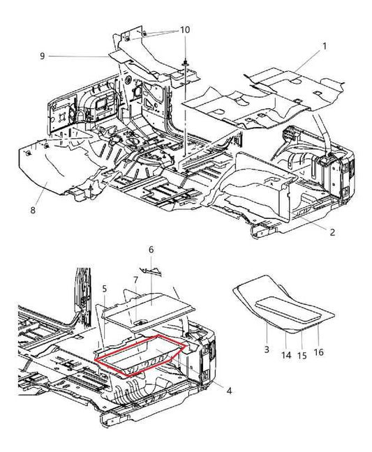 11-17 Jeep Wrangler Unlimited Sport Rear Trunk Cargo Tray Storage Box 1QG08TRMAA - Alshned Auto Parts