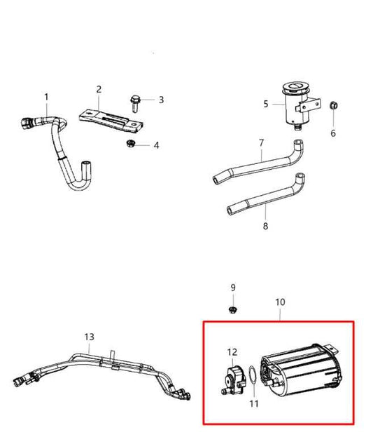 2012-17 Jeep Patriot 2.4L Fuel Vapor Evaporator Emission Canister 05147062AB OEM - Alshned Auto Parts