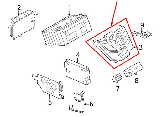 2013-2016 Ford Escape Audio Radio Faceplate Control Panel DJ5T-18K811-GA OEM - Alshned Auto Parts