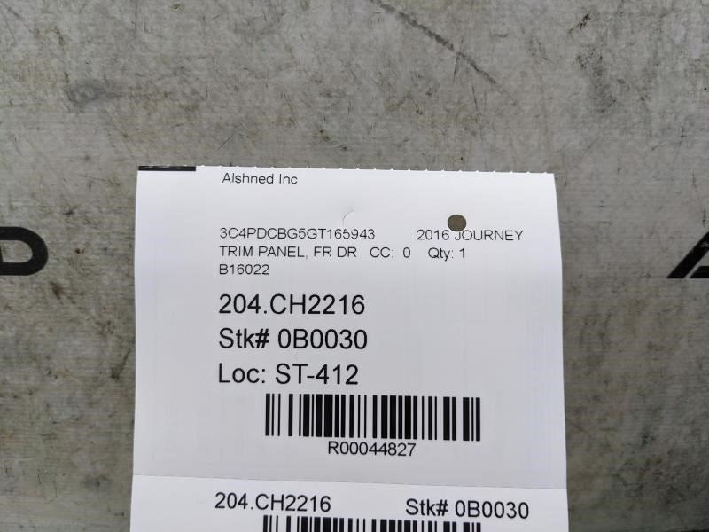 2011-2018 Dodge Journey Front Left Driver Door Trim Panel 1QF211X9AG OEM - Alshned Auto Parts