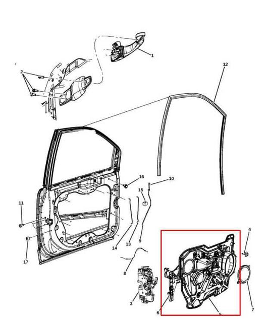 08-20 Dodge Grand Caravan Front Right Door Window Regulator w/ Carrier and Motor - Alshned Auto Parts