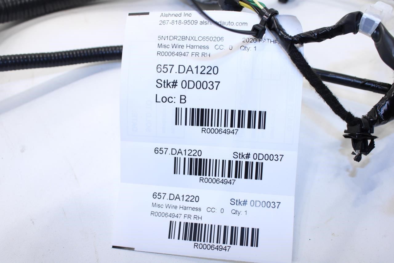 2020 Nissan Pathfinder SV Front Right Passenger Door Wire Harness 24124-9PS3E - Alshned Auto Parts