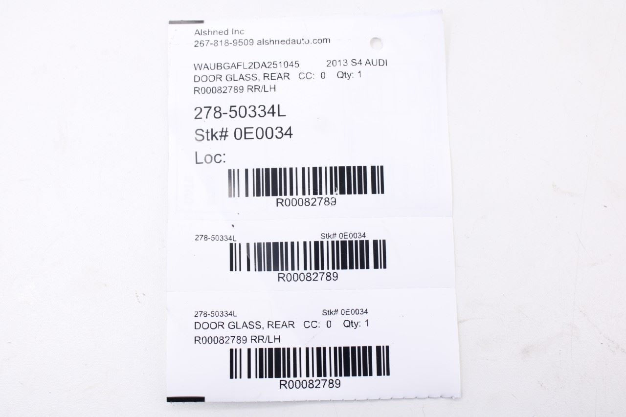 2010-2016 Audi S4 Premium Plus Rear Left Door Window Movable Glass 8K5845205E9