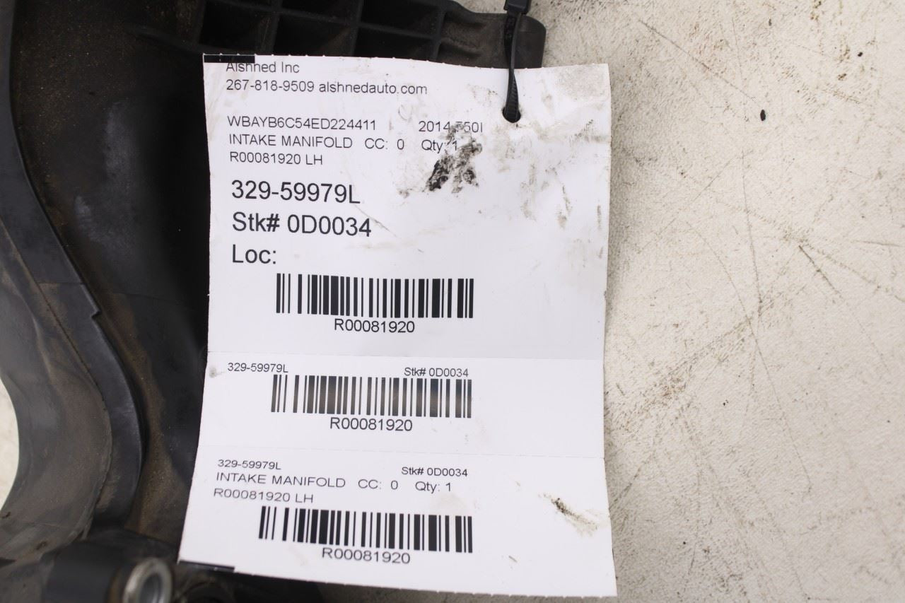 2013-2015 BMW 750i xDrive 4.4L Left Side Intake Manifold System w/ Throttle Body10