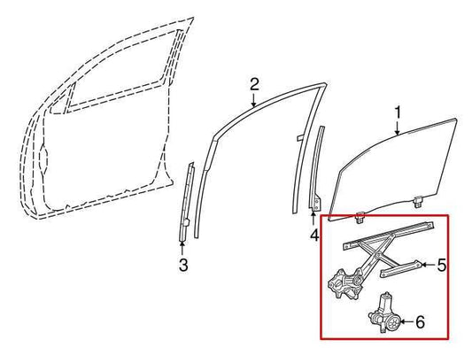 2015-2023 Toyota Tacoma Front Left Door Window Regulator w/ Motor 69802-02310 - Alshned Auto Parts