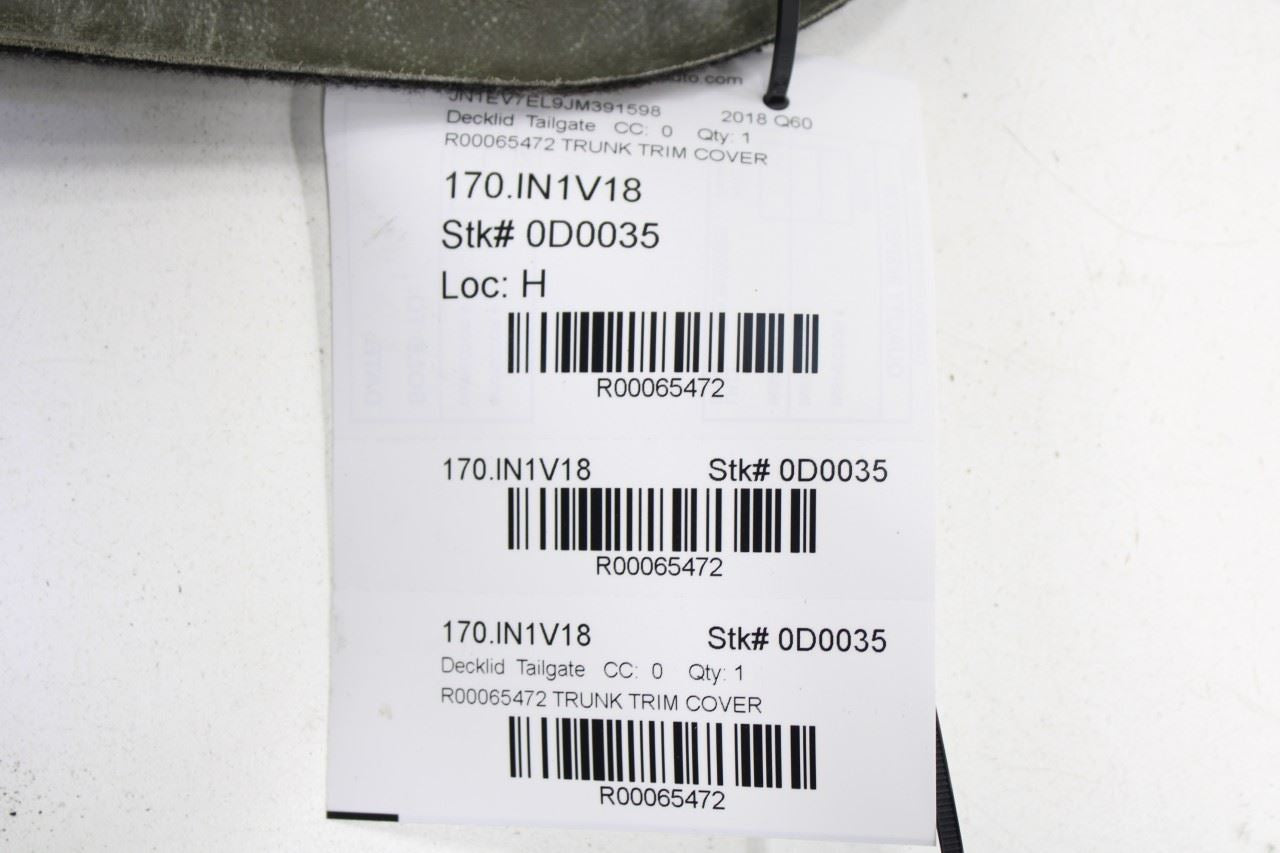 2017-2022 Infiniti Q60 Luxe Trunk Deck Lid Finish Trim Cover 84966-5CA0A OEM - Alshned Auto Parts
