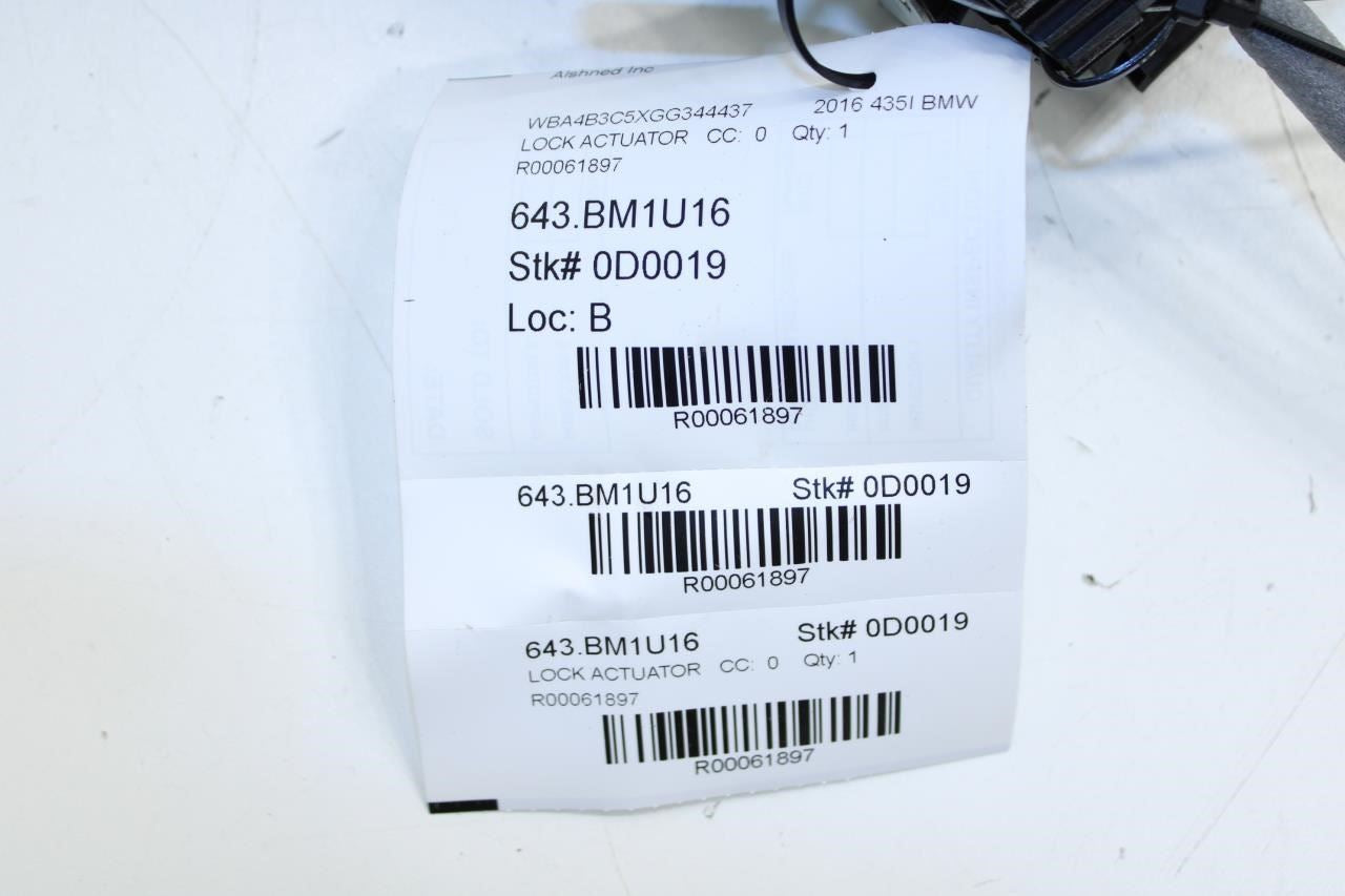 2015-2016 BMW 435I Gran Coupe xDrive FR RH Door Lock Latch Actuator 51217229458 - Alshned Auto Parts