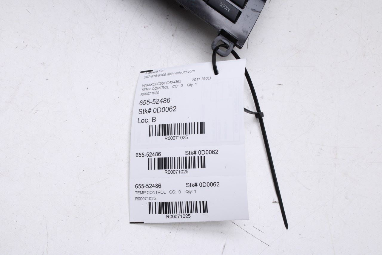 2010-2015 BMW 750Li xDrive 4.4L AWD Radio AC Heater Temperature Climate Control - Alshned Auto Parts