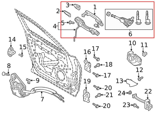 16-23 Mazda CX-9 Grand Touring 2.5L Front Driver Left Side Door Exterior Handle - Alshned Auto Parts