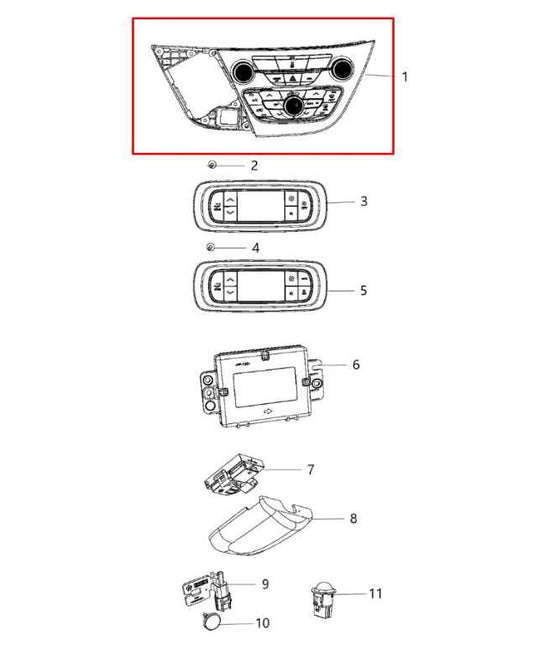2017 Chrysler Pacifica Limited Dash AC Heater Temperature Climate Control Panel - Alshned Auto Parts