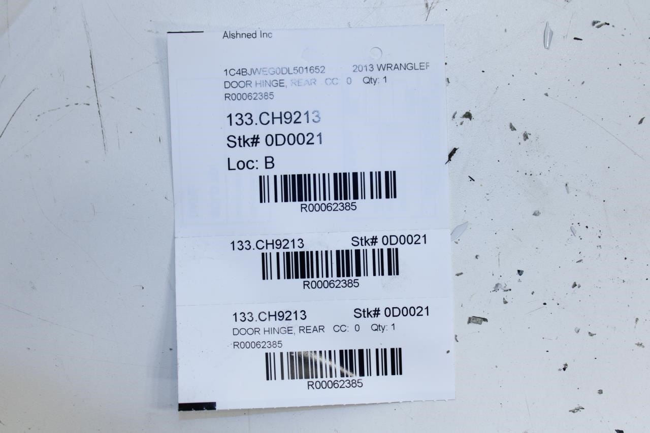 07-18 Jeep Wrangler Rear Left Door Hinge Upper and Lower w/ Bolts 55395393AE OEM - Alshned Auto Parts