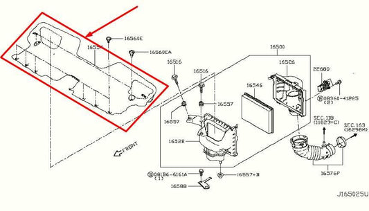 2016-23 Infiniti Q50 Luxe RWD Engine Air Intake Duct Radiator Cover 16554-5CA0A - Alshned Auto Parts