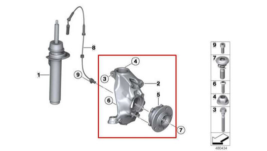 2013-2016 BMW 328I xDrive SULEV Front Left Side Spindle Knuckle Hub 31216853819 - Alshned Auto Parts