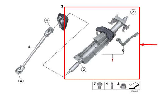 2015-2016 BMW 435i Gran Coupe Manual Adjustment Steering Column 32306858559 OEM - Alshned Auto Parts