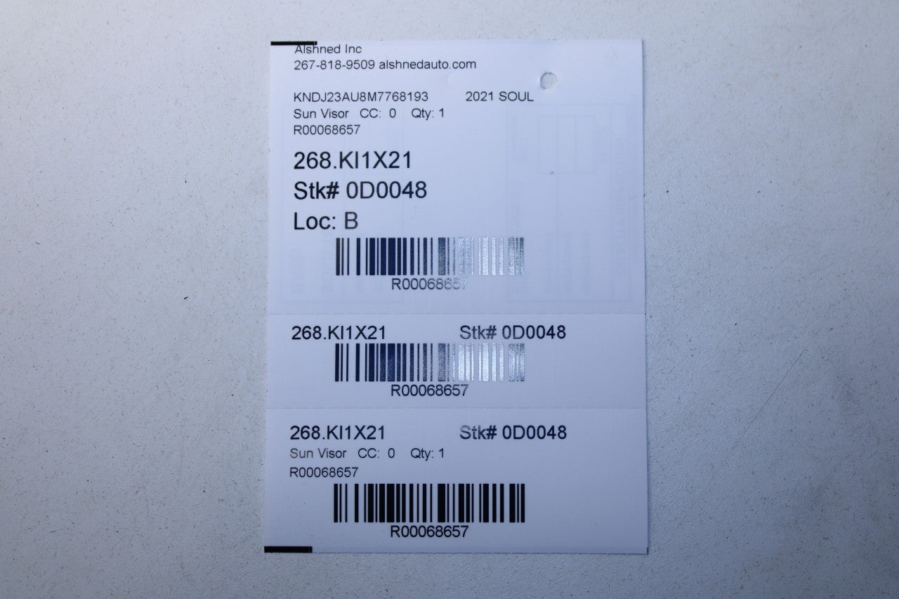 2020-22 Kia Soul LX Front RH and LH Side Sun Visor Pair w/ Mirror 85220K0020HGC - Alshned Auto Parts