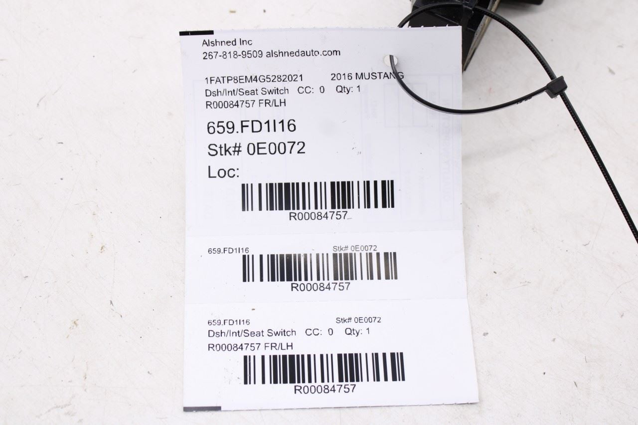 2015-17 Ford Mustang Conv V6 Front Left Power Seat Control Switch FR3Z-14A701-BA9