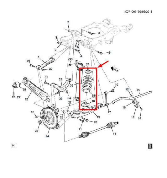 18-24 GMC Terrain Denali AWD Rear RH and LH Suspension Coil Spring Pair 84165208 - Alshned Auto Parts