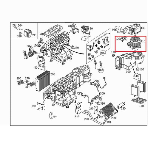 2006-2009 Mercedes-Benz CLK350 3.5L AC Heater HVAC Blower Motor Fan 2038202514 - Alshned Auto Parts