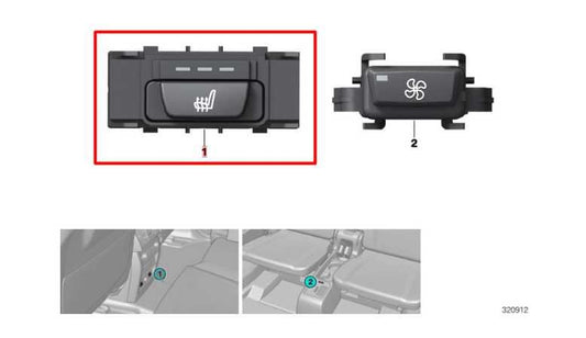 14-18 BMW X5 xDrive35i AWD Rear Center Console Heated RH and LH Seat Switch Knob - Alshned Auto Parts