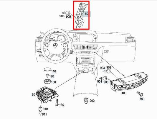 2010-2013 Mercedes-Benz S550 Instrument Cluster Control Switch 221-821-56-51 OEM - Alshned Auto Parts