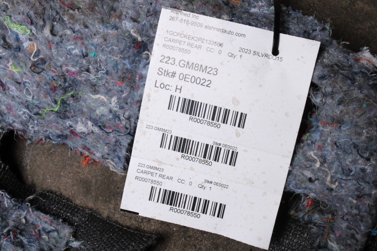 19-23 Chevrolet Silverado LT-L 2.7L 4WD Rear 2nd Row Floor Carpet Liner 85552315 - Alshned Auto Parts