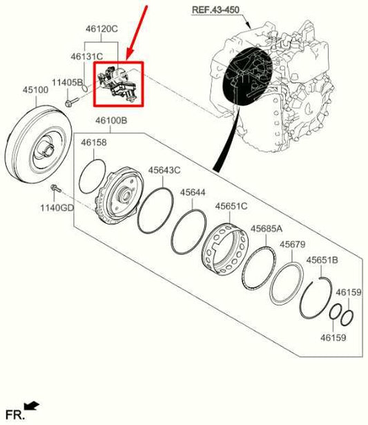 2020-2023 Hyundai Sonata SE 2.5L FWD Auto Transmission Oil Pump 46110-2F600 OEM - Alshned Auto Parts