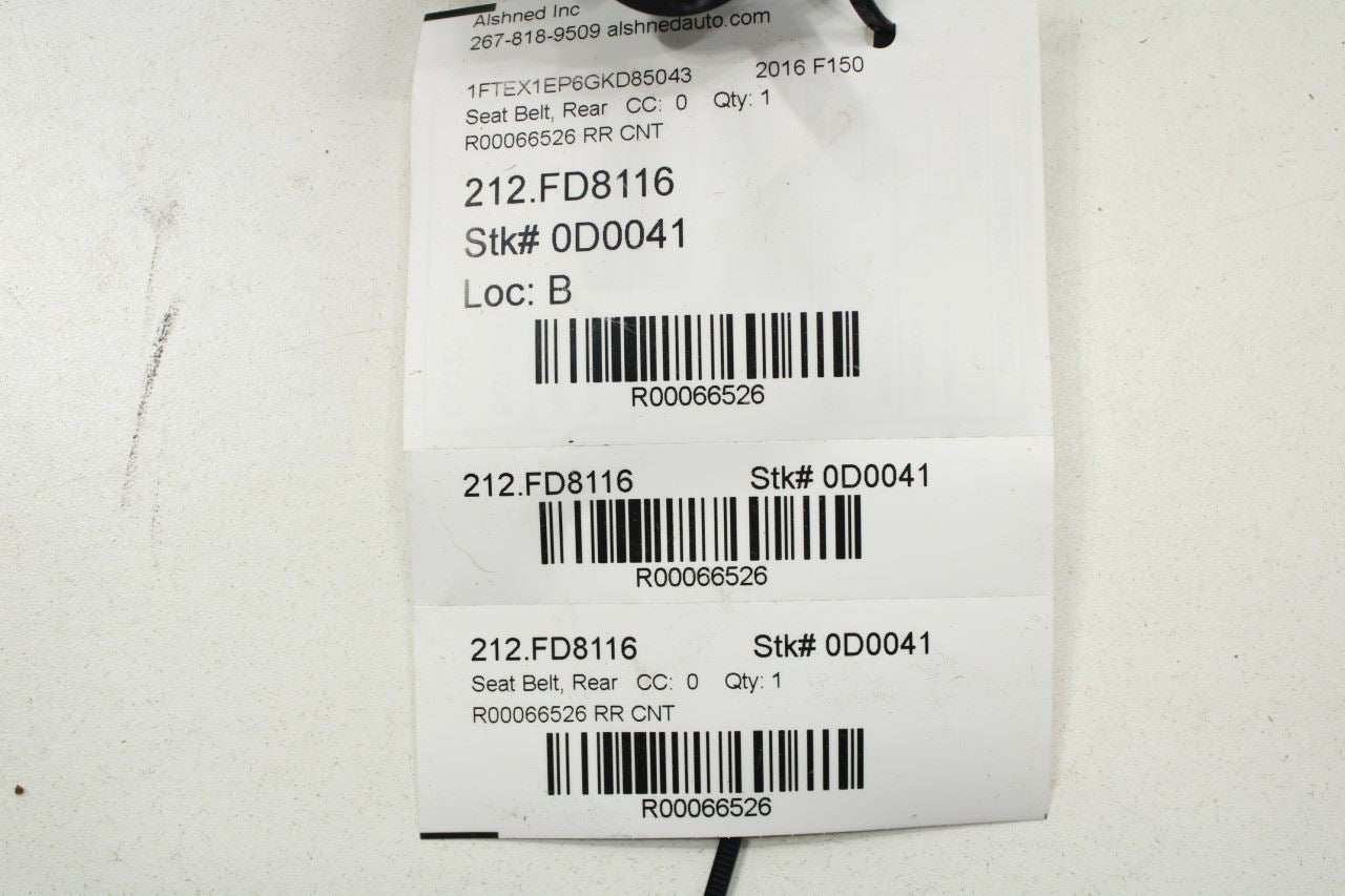 2015-17 Ford F150 Super Cab Lariat 2.7L Rear Center 2nd Row Seat Belt Retractor - Alshned Auto Parts