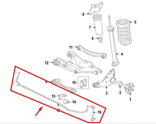 17-20 Jaguar XE R-Dynamic S Rear Stabilizer Sway Anti-Roll Bar GX73-5A771-AB OEM - Alshned Auto Parts