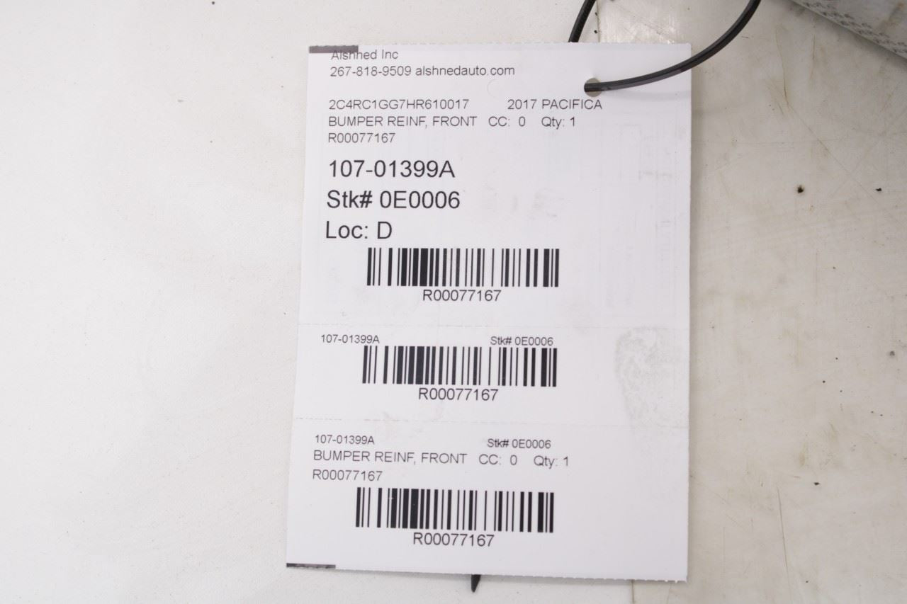 17-2024 Chrysler Pacifica Limited Rear Bumper Reinforcement Impact Bar Beam OEM - Alshned Auto Parts