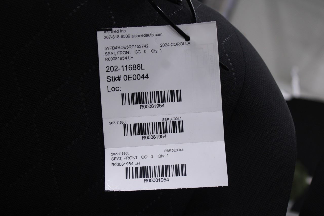 2022-24 Toyota Corolla LE 2.0L Front Driver Left Side Seat Complete 71620-02550 - Alshned Auto Parts