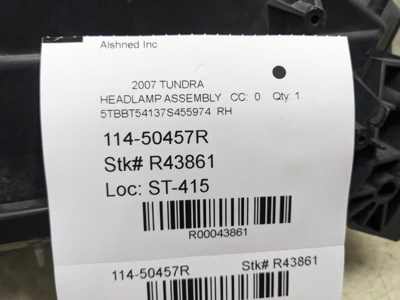 2007-2013 Toyota Tundra Front Right Passenger Headlight Lamp 81110-0C050 OEM - Alshned Auto Parts