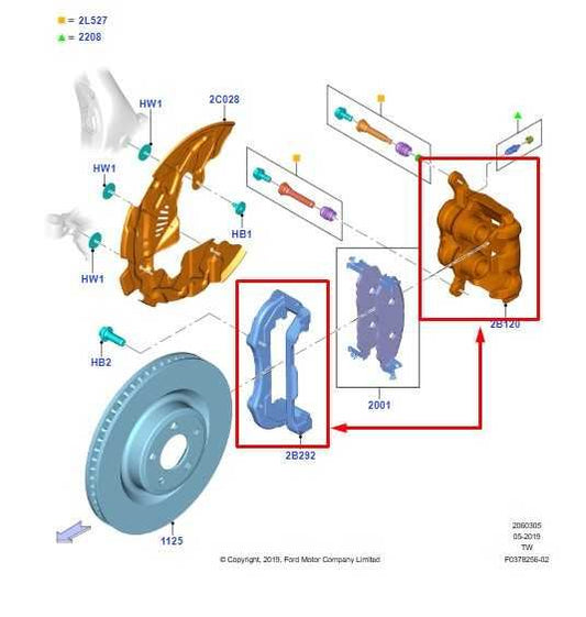 2020-25 Ford Explorer ST Front Left Driver Side Brake Disc Caliper L1MZ-2B121-H - Alshned Auto Parts